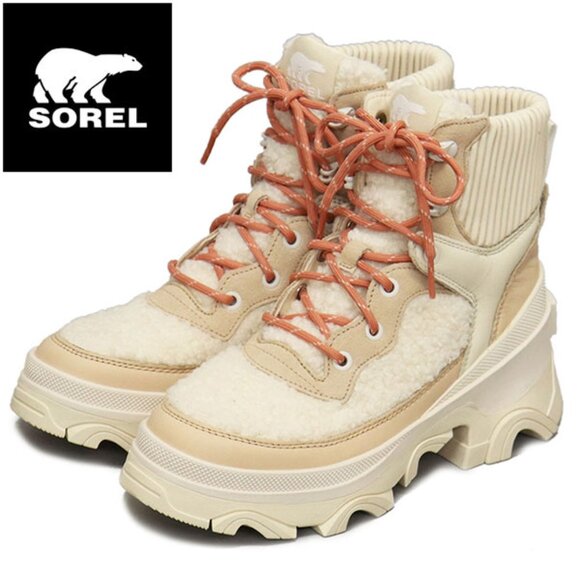 SOREL Brex Boot Cozy Lace Waterproof Nova Sand Sea Salt 9.5 Women's NEW Sherpa - Picture 3 of 4